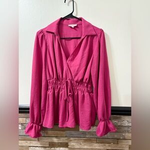 Women’s Rose and Grey Fushia Blouse Size Small